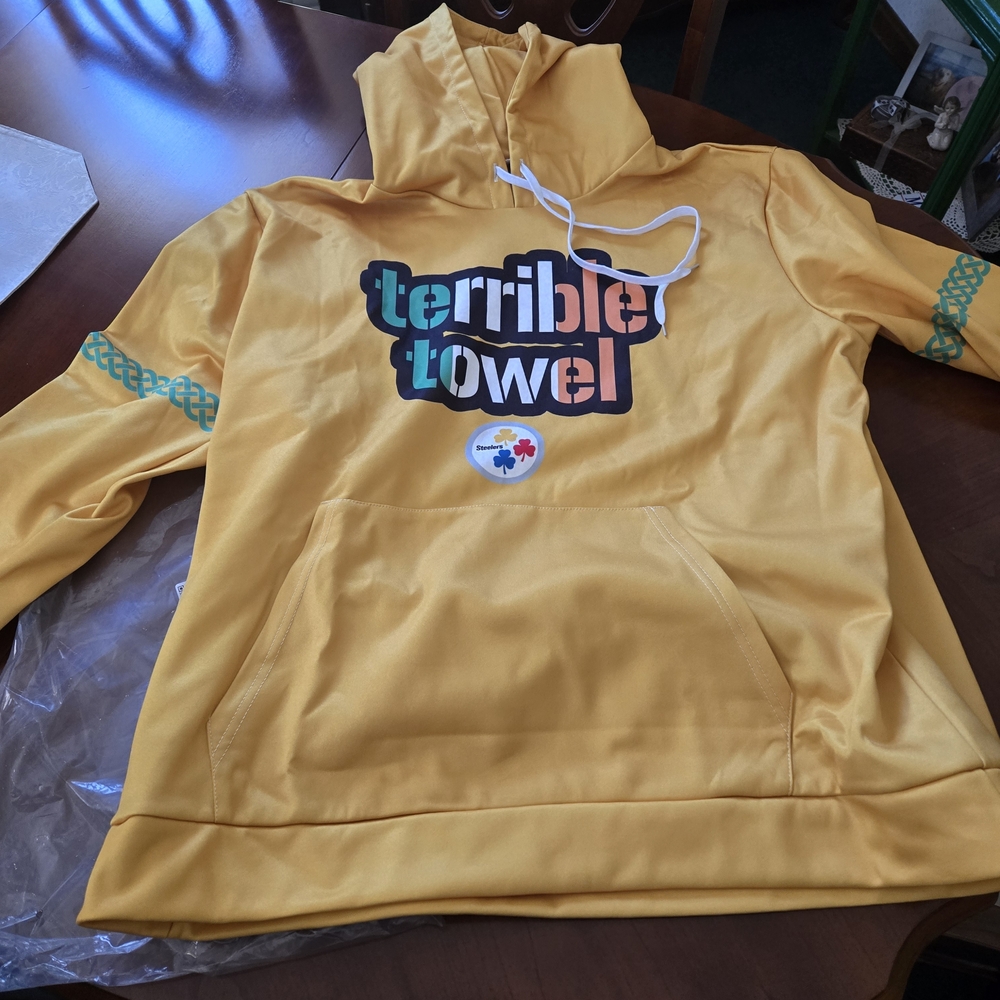 Yellow Terrible Towel Hoodie Dublin 2025 Size XL Ireland Pittsburgh Steelers